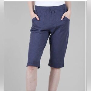 Escape By Habitat Cotton Slub Pedal Pusher M Blue Pull on Capri Pants Pockets